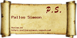 Pallos Simeon névjegykártya